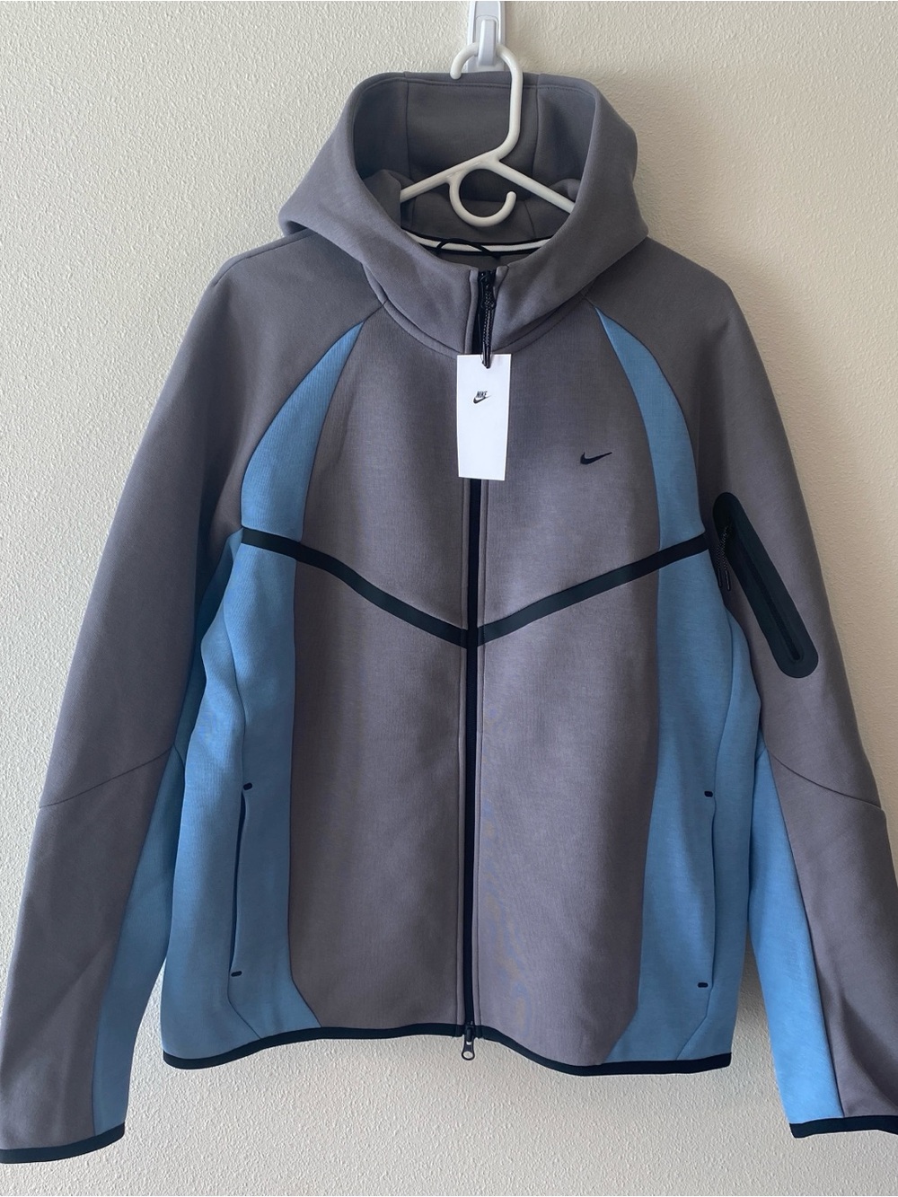 Nike Tech Fleece Windrunner Hoodie Jacket Grey Blue IF1325-015 $140 - Large